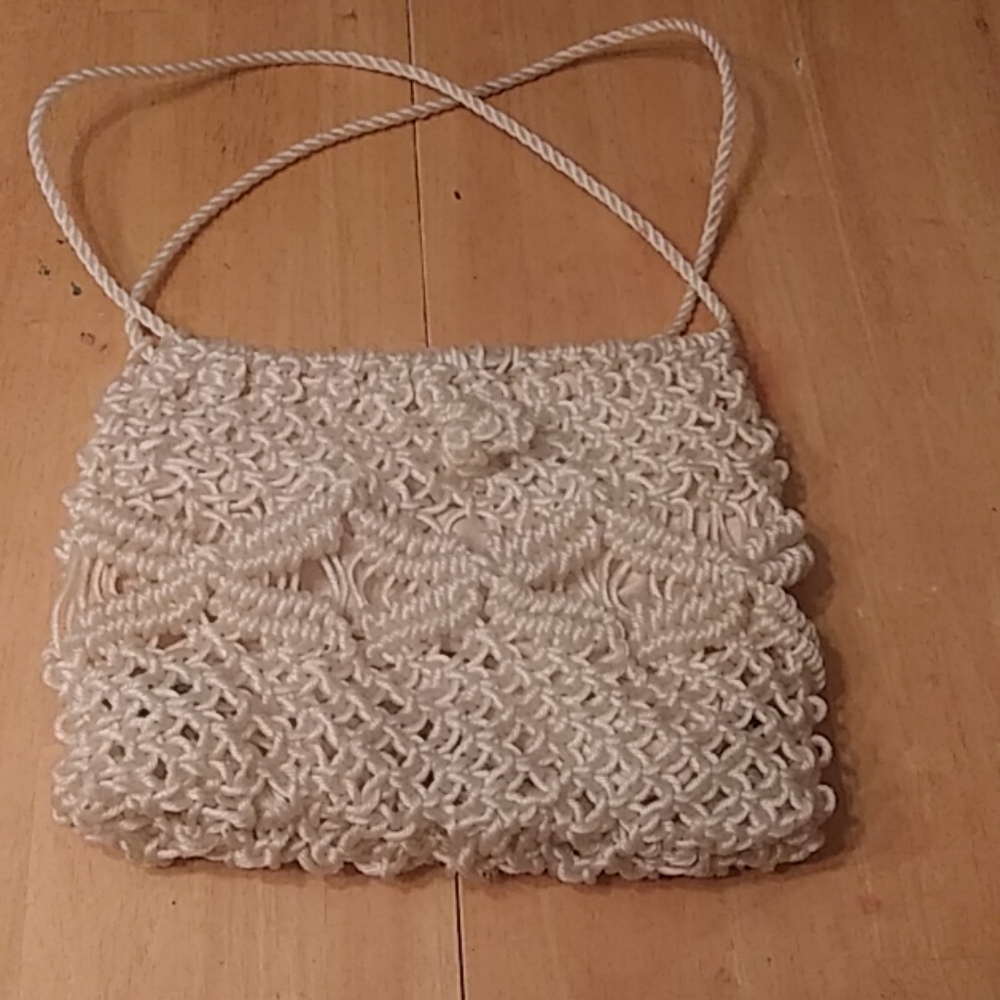 Cream handmade purse